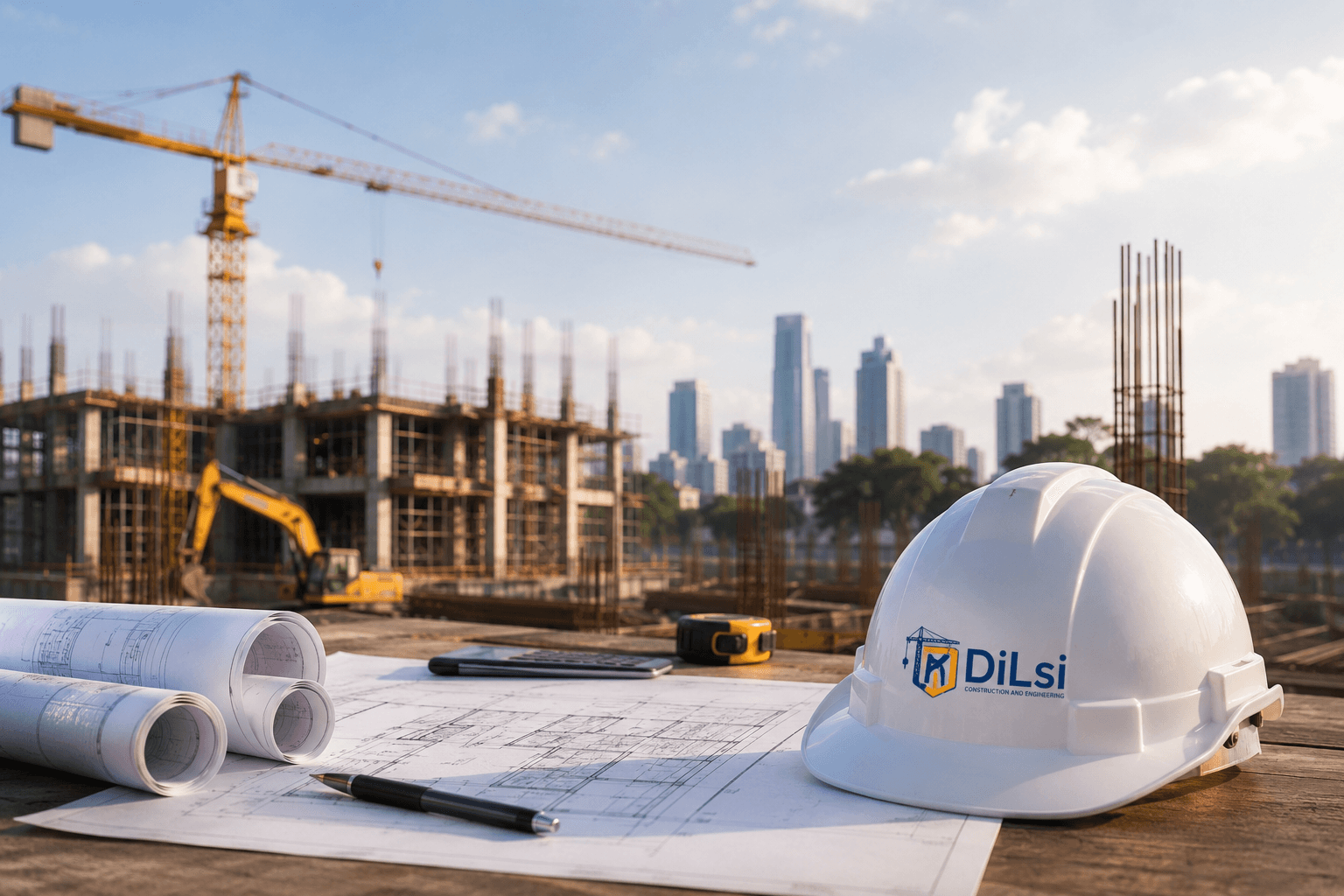 DiLsi Construction engineering team shaking hands on site